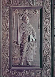 St. Paul, detalj fra den sentrale døren til basilikaen, dekorert 1439-45 (bronse) (se også 247330-247337)